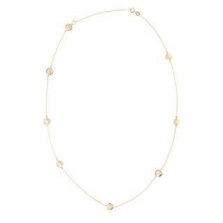 Eight Hammered Station 6mm Diamond Disc Necklace - Anne Sportun Fine Jewellery