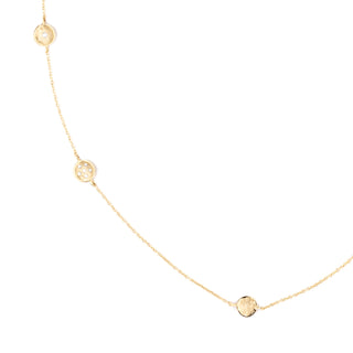 Eight Hammered Station 6mm Diamond Disc Necklace - Anne Sportun Fine Jewellery
