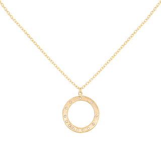 Open Hammered Diamond Spray Circle Necklace - Anne Sportun Fine Jewellery