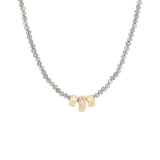 Natural Gemstone Triple 'Boulder Bead' Necklace - Anne Sportun Fine Jewellery