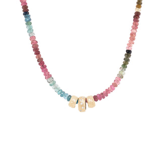Natural Gemstone Triple 'Boulder Bead' Necklace - Anne Sportun Fine Jewellery
