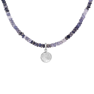 Natural Gemstone Hammered Disc Necklace - Anne Sportun Fine Jewellery