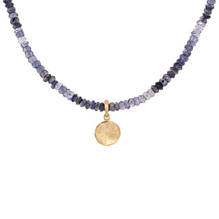 Natural Gemstone Hammered Disc Necklace - Anne Sportun Fine Jewellery