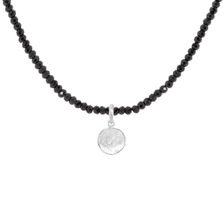 Natural Gemstone Hammered Disc Necklace - Anne Sportun Fine Jewellery