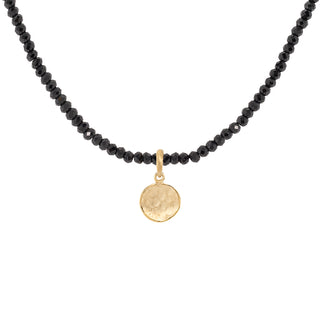 Natural Gemstone Hammered Disc Necklace - Anne Sportun Fine Jewellery
