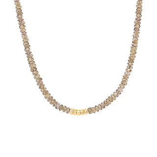 Center 5 Hammered Bead Natural Gemstone Necklace - Anne Sportun Fine Jewellery