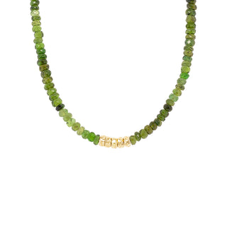 Center 5 Hammered Bead Natural Gemstone Necklace - Anne Sportun Fine Jewellery