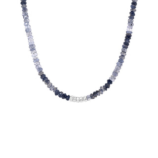 Center 5 Hammered Bead Natural Gemstone Necklace - Anne Sportun Fine Jewellery