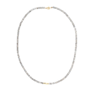 Center 5 Hammered Bead Natural Gemstone Necklace - Anne Sportun Fine Jewellery