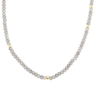 Scatter 5 Hammered Bead Natural Gemstone Necklace - Anne Sportun Fine Jewellery