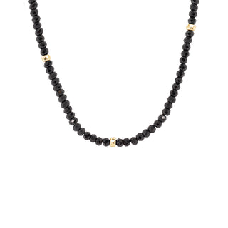 Scatter 5 Hammered Bead Natural Gemstone Necklace - Anne Sportun Fine Jewellery