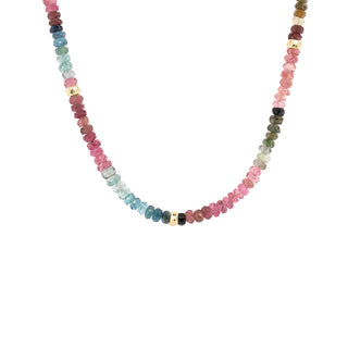 Scatter 5 Hammered Bead Natural Gemstone Necklace - Anne Sportun Fine Jewellery