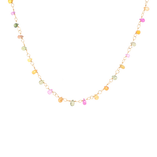 "Limited Edition" Rainbow Sapphire Briolette Tied Necklace - Anne Sportun Fine Jewellery