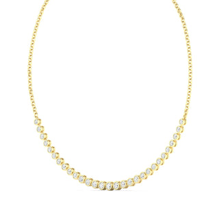 2.0ct Graduated Bezel Set Lab Diamond Necklace - Anne Sportun Fine Jewellery