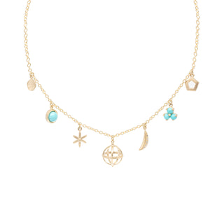 Multi Gemstone Charm Necklace - Anne Sportun Fine Jewellery
