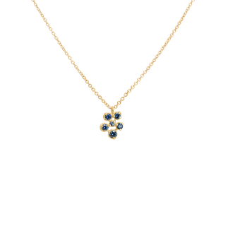 Small Flower Cluster Blue Sapphire Festival Necklace - Anne Sportun Fine Jewellery