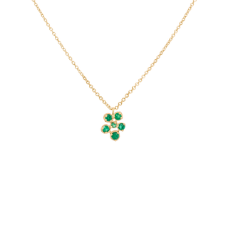 Small Flower Cluster Emerald Festival Necklace - Anne Sportun Fine Jewellery