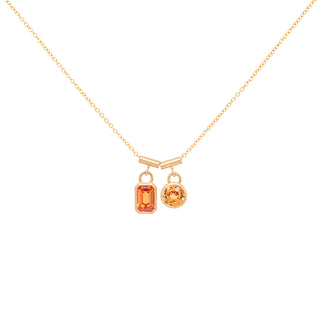 One of a Kind Mandarin Garnet and Orange Sapphire Duet Necklace