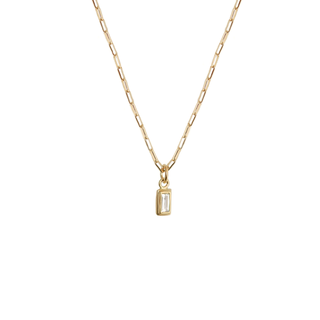 Schoolbook Baguette Diamond Necklace