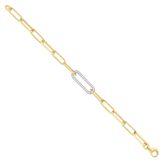 PAVE DIAMOND AND GOLD PAPERCLIP BRACELET