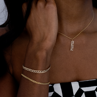 PAVE DIAMOND AND GOLD CUBAN LINK BRACELET