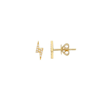 DIAMOND PAVE LIGHTNING BOLT STUD EARRINGS - Anne Sportun Fine Jewellery