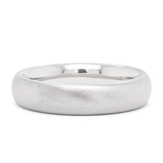 'Heritage' 5.5mm Straight Edge Comfort Band - 14k White Gold - Anne Sportun Fine Jewellery