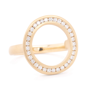 Channel Diamond Organic Large Circle Ring - Anne Sportun Fine Jewellery