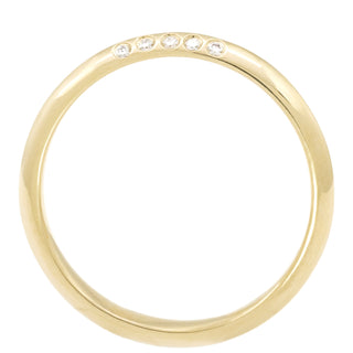 Knife Edge Band with Diamond Cluster