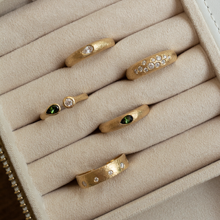 Pear Green Tourmaline 'Boulder' Bombe Ring - Anne Sportun Fine Jewellery