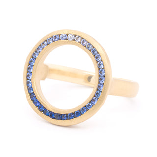 'Cove' Ombre Sapphire Open Circle Ring - Anne Sportun Fine Jewellery