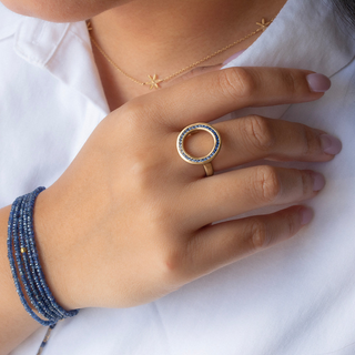 'Cove' Ombre Sapphire Open Circle Ring - Anne Sportun Fine Jewellery