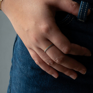 'Cove' Ombre Sapphire Fishtail Pave Ring - Anne Sportun Fine Jewellery