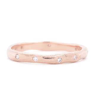 Micro-Hammered Dancing Diamond 'wonky' Stacking Band