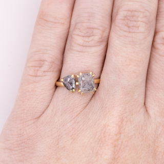 "Toi et Moi" Salt + Pepper Diamond Ring