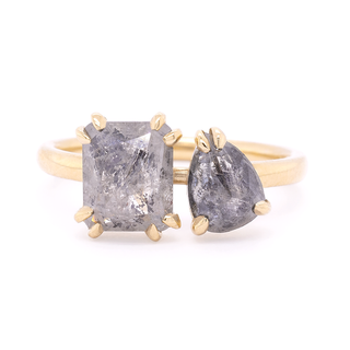 "Toi et Moi" Salt + Pepper Diamond Ring