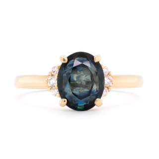 2.14ct Oval Montana Sapphire 'Kathleen' Diamond Ring - Anne Sportun Fine Jewellery
