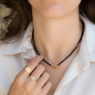 Natural Gemstone 'Boulder' Toggle Necklace - Anne Sportun Fine Jewellery