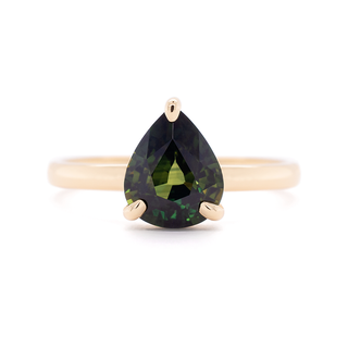 2.11ct Australian Pear Green Sapphire Solitaire