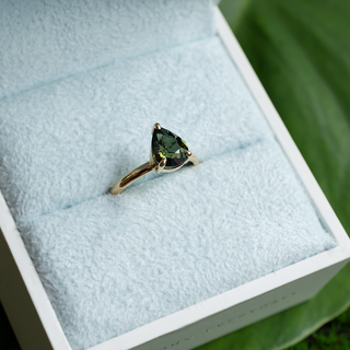 2.11ct Australian Pear Green Sapphire Solitaire