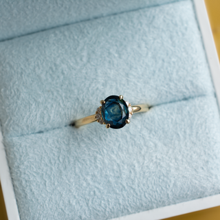 2.14ct Oval Montana Sapphire 'Kathleen' Diamond Ring - Anne Sportun Fine Jewellery