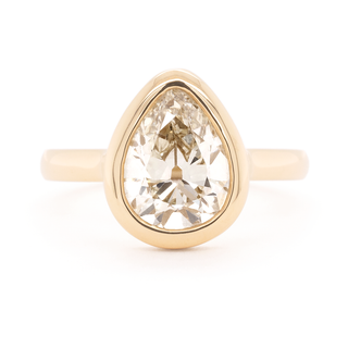 2.16ct Old Mine Vintage Pear Diamond Ring - Anne Sportun Fine Jewellery