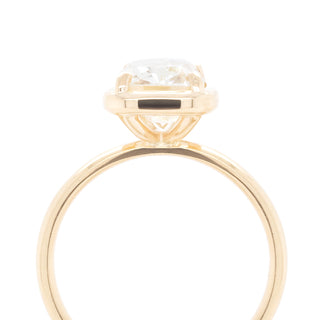 3.03ct Vintage Cushion Diamond 'Haley' Bezel Prong Ring