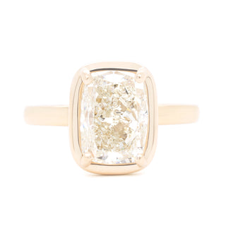3.03ct Vintage Cushion Diamond 'Haley' Bezel Prong Ring