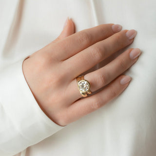 3.26ct Natural Old European Diamond Anne Bezel Basket Ring - Anne Sportun Fine Jewellery