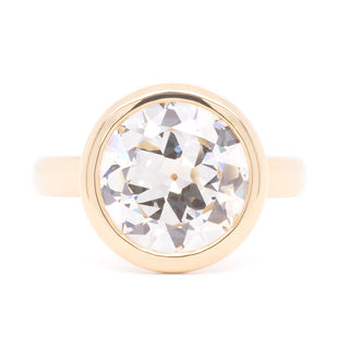 3.26ct Old European Diamond Anne Bezel Basket Ring