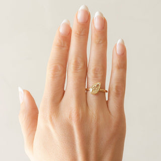 2.12ct Antique Pear Diamond 'Tilted Piper' Ring - Anne Sportun Fine Jewellery