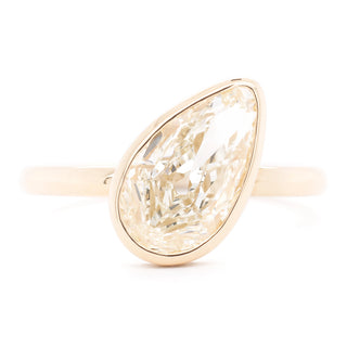 2.12ct Antique Pear Diamond 'Tilted Piper' Ring - Anne Sportun Fine Jewellery