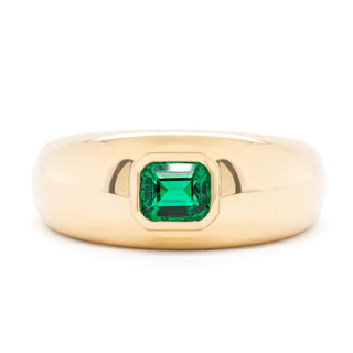 0.40ct Columbian Vivid Green Emerald One of a Kind Bombe Ring