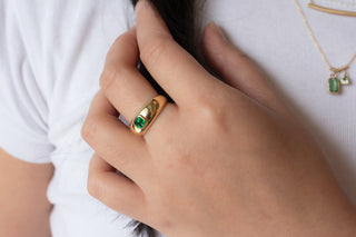 0.40ct Colombian Vivid Green Emerald "Amy" One of a Kind Bombe Ring - Anne Sportun Fine Jewellery